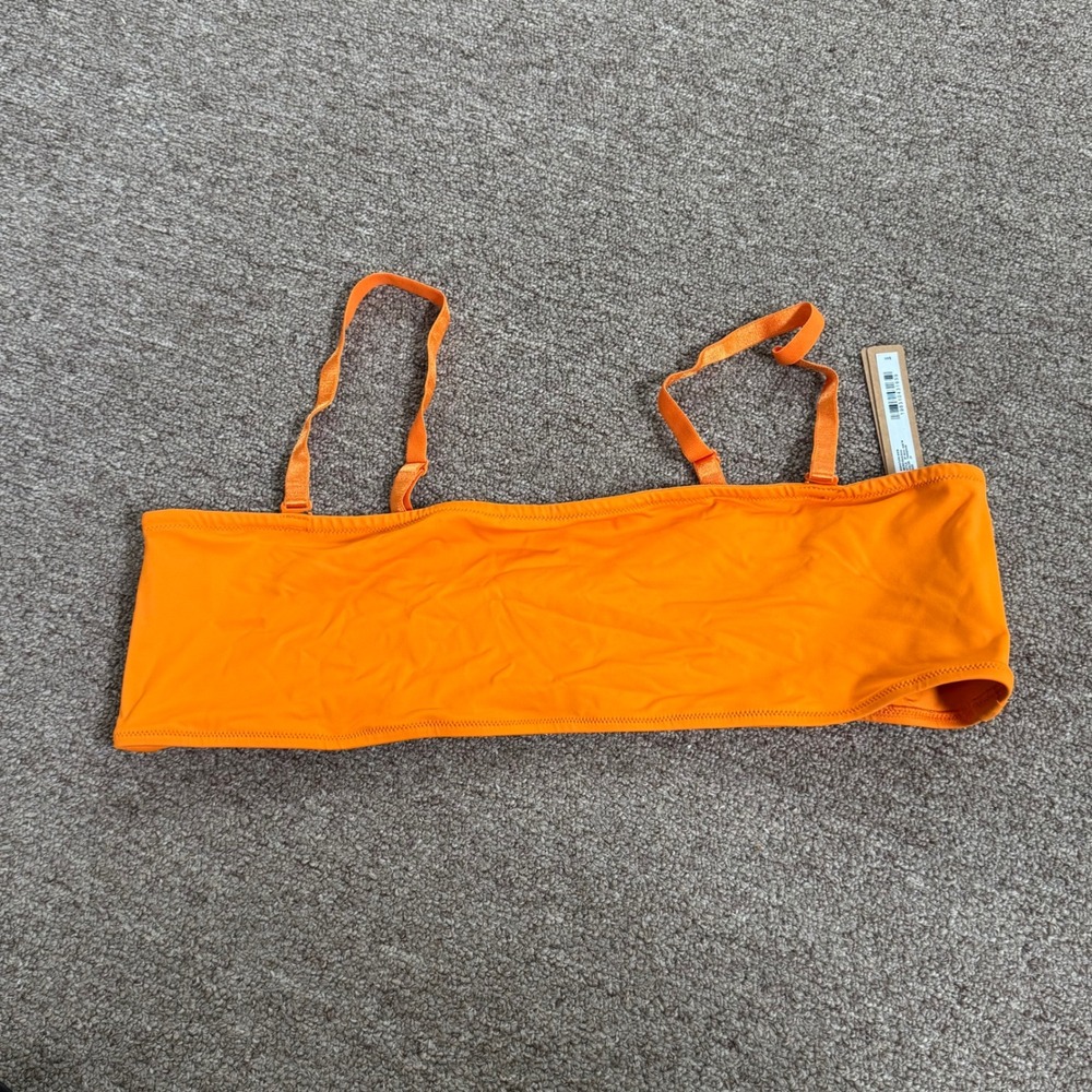 SKIMS Signature Swim Micro Bandeau Tangerine Orange Bikini Top BT-BAN-10067W 2X